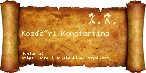 Kozári Konstantina névjegykártya